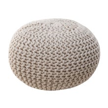 30cm Hand-Knitted Cotton Pouffe
